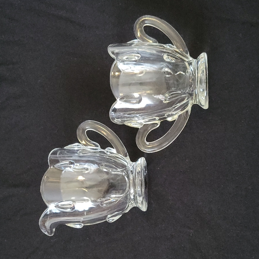 Vintage Indiana Glass Company Teardrop Sugar and Creamer Set